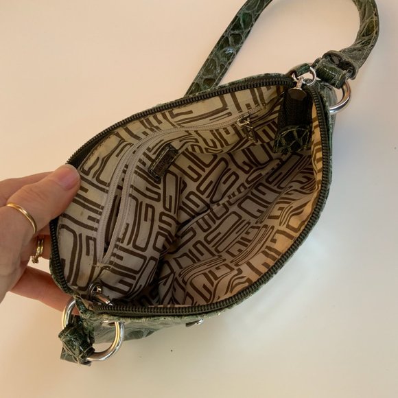 GUESS tribal mini purse. Snakeskin pattern, green with silver accents. - Picture 11 of 11
